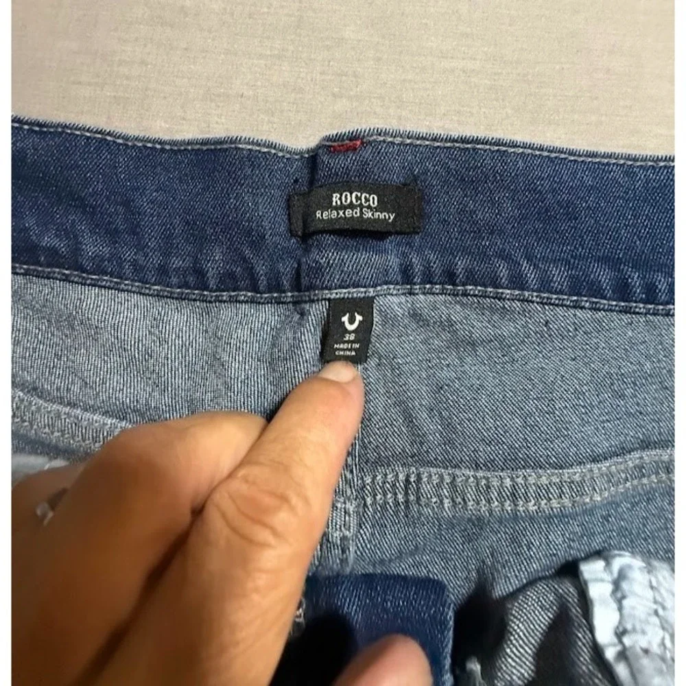 True Religion Rocco Jeans Mens 38 Blue Denim Relaxed Skinny‎ Pocketed Men 38X31.